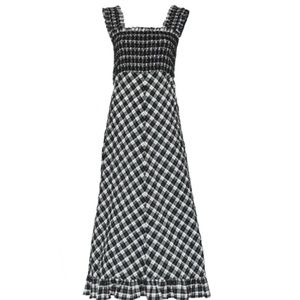 GANNI Seersucker Check Dress Gingham 42